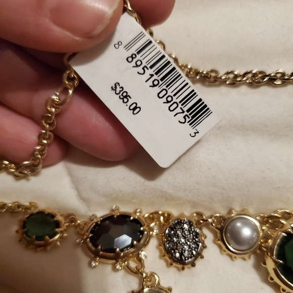 Gold and crystal Stone necklace NWT MSRP $395